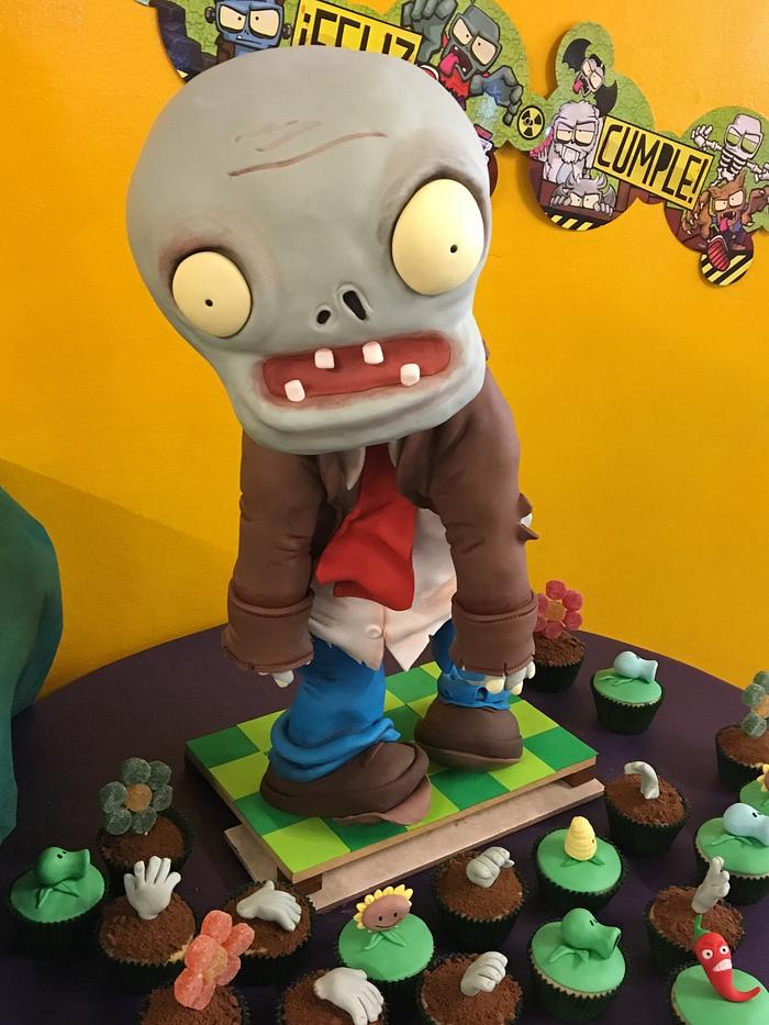 Standing zombie cake