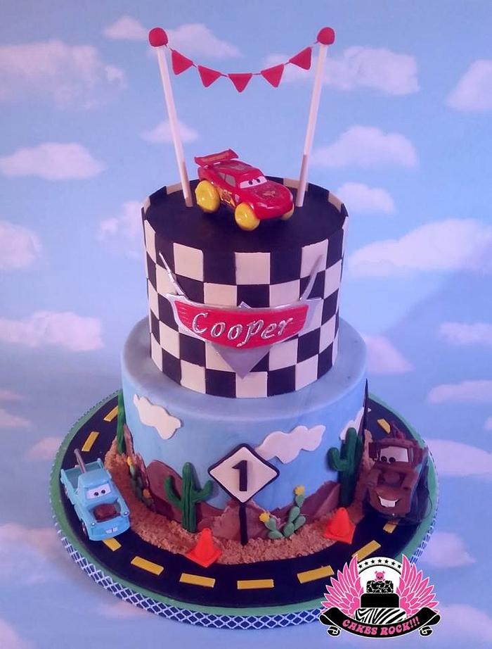 Disney Cars Themed First Birthday Cake 