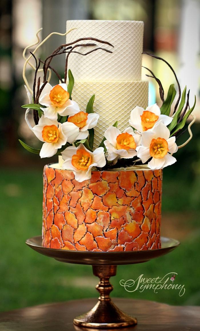 Daffodils Spring themed cake