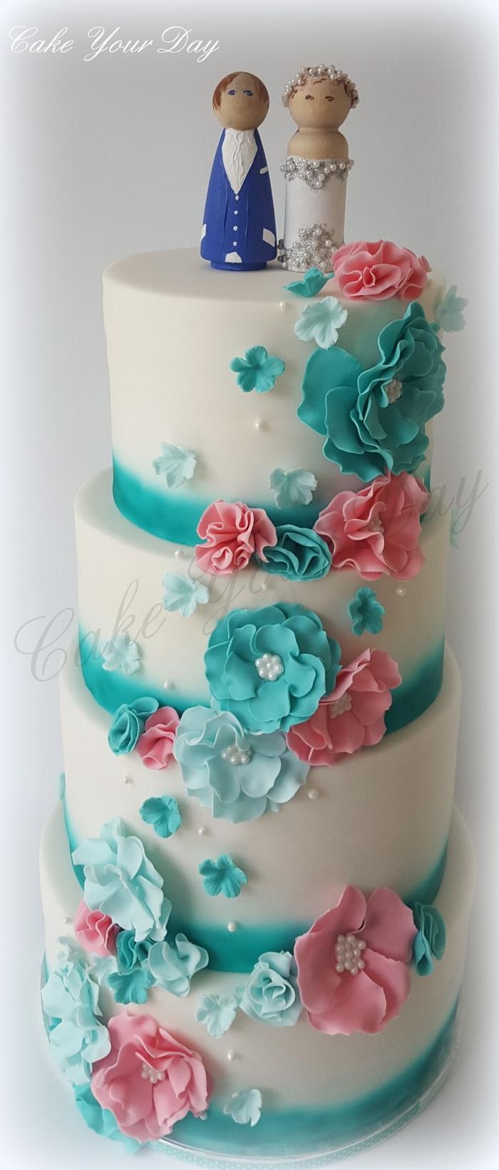 'Something blue' Wedding Cake