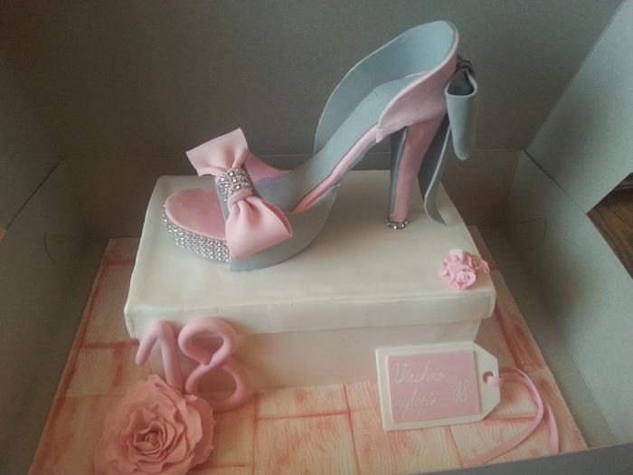 Pink Sugar Shoe Cake