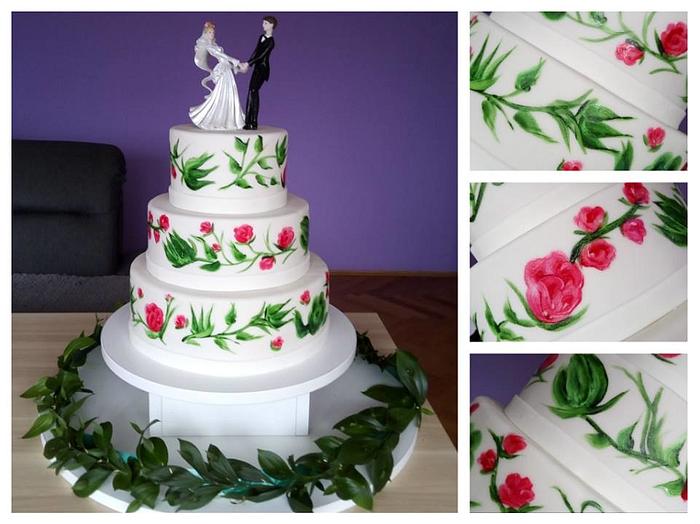 Flowers wedding cake