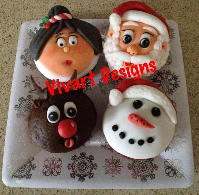 Santa and Friends Cupcakes 