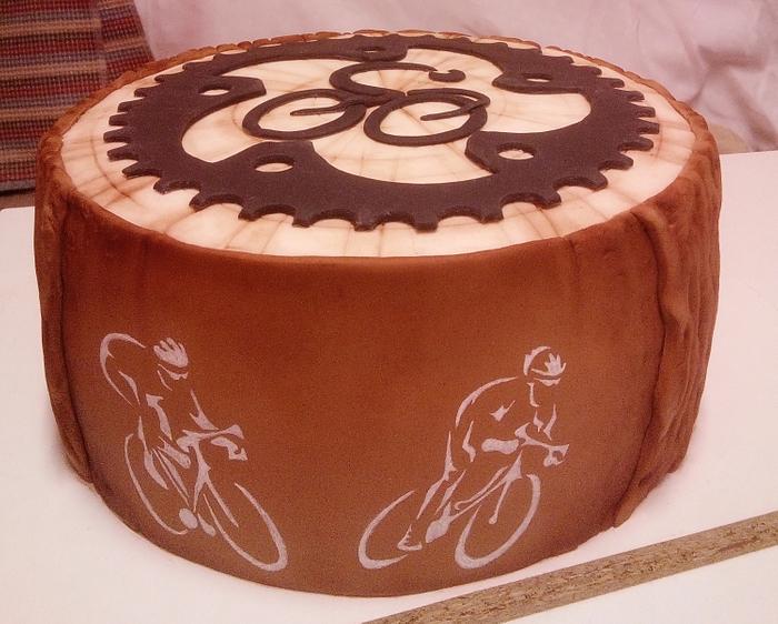 hand painted bike cake