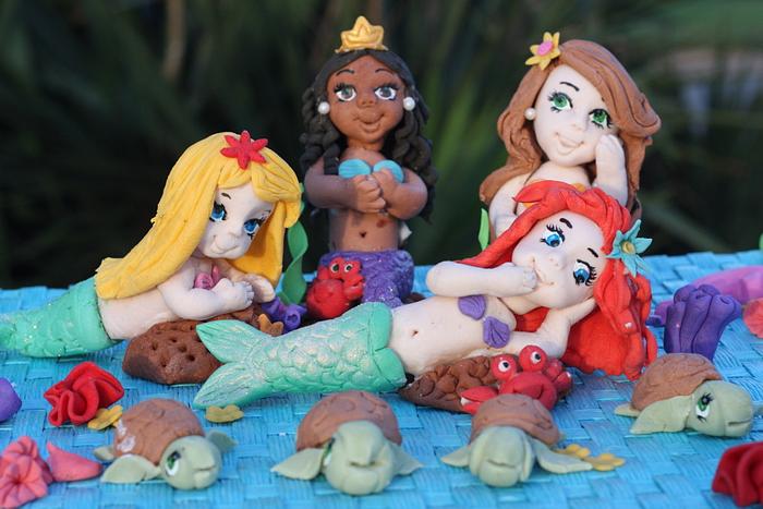 Little mermaid cake toppers
