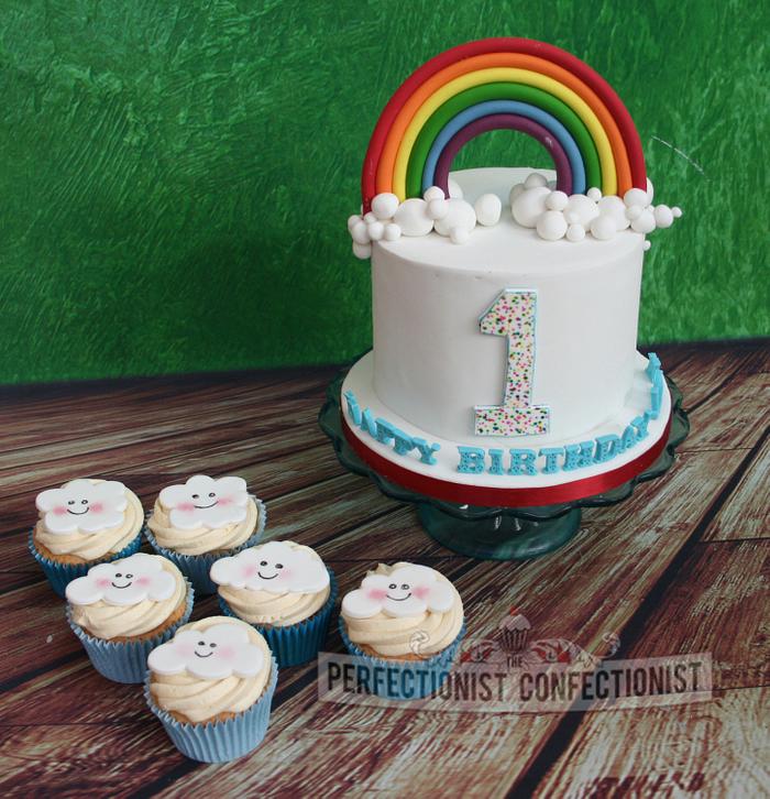 Jack - Rainbow Birthday Cake and Cloud Cupcakes