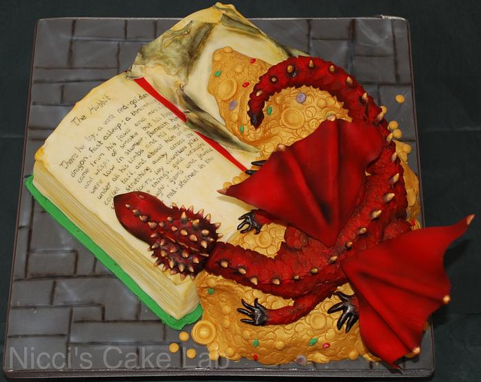 The Hobbit book cake 