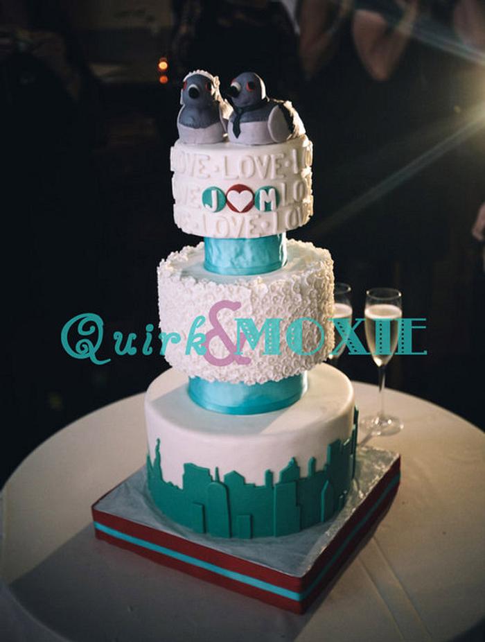 New York Themed Wedding and Groom's Cakes