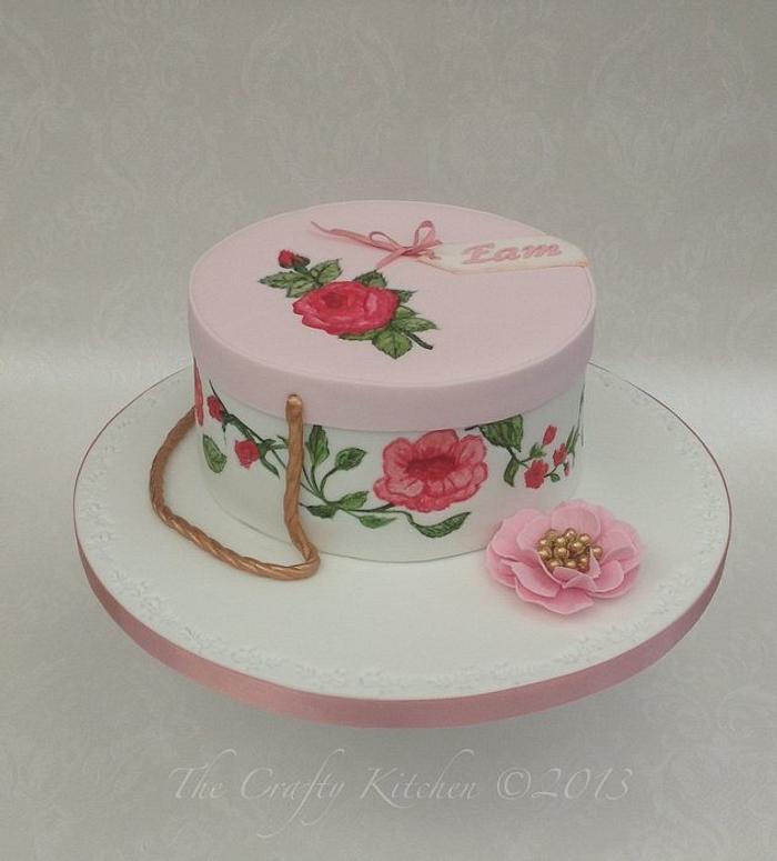 Antique Rose Hat Box Cake