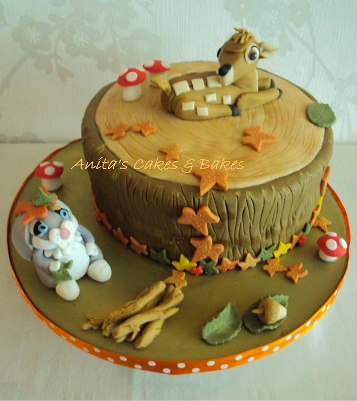 Deer and rabbit, Autumnal cake