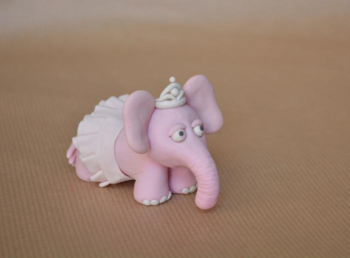 Ballerina elephant cake topper