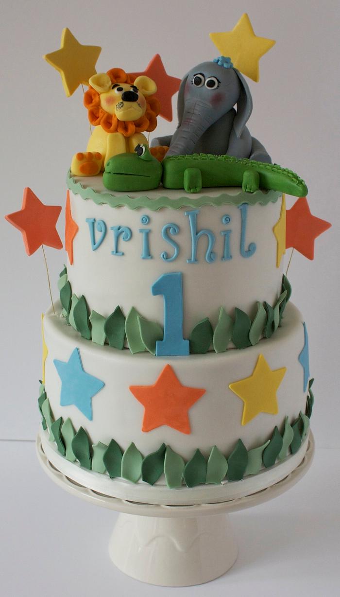 Animal Jungle Birthday Cake