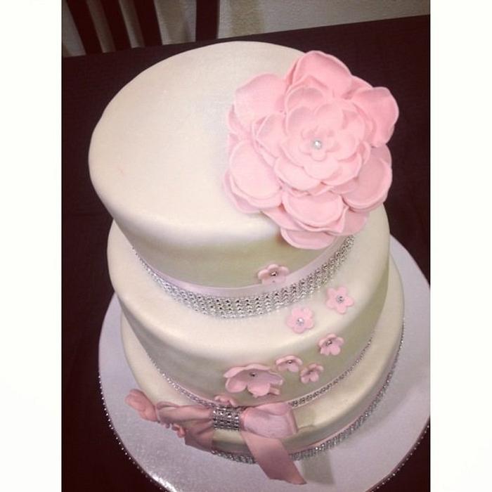 3 tier flower cake 