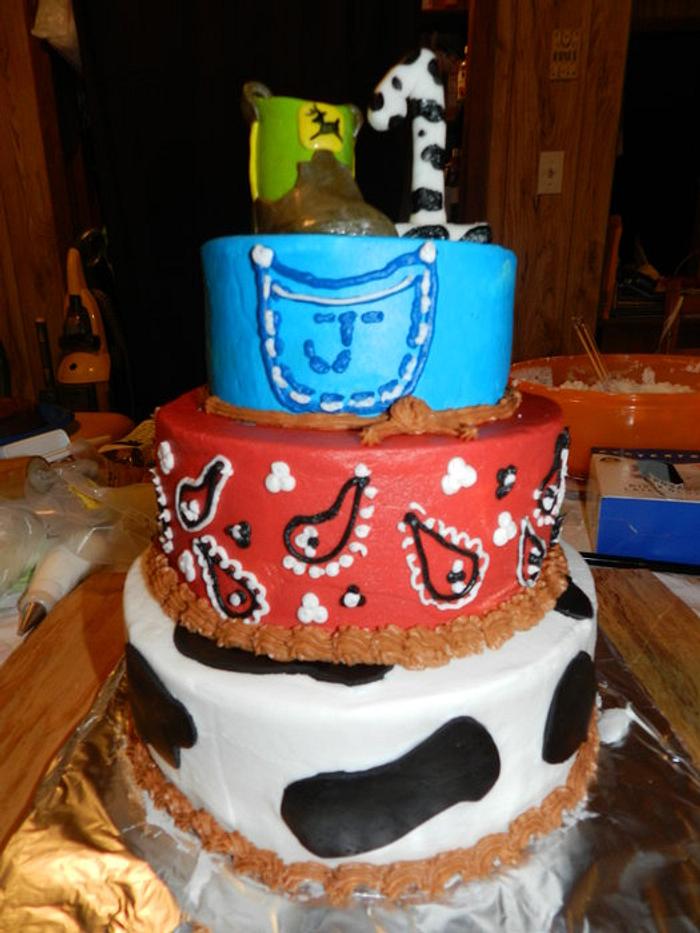 Cowboy first birthday cake - Decorated Cake by - CakesDecor