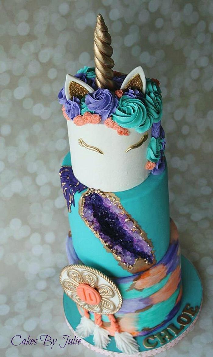 Unicorn/Geode Themed Bday Cake!