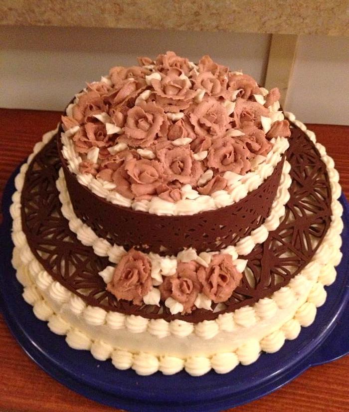 Chocolate lace cake.