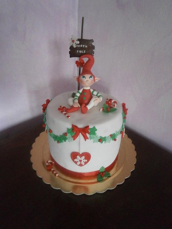 Christmas elf cake