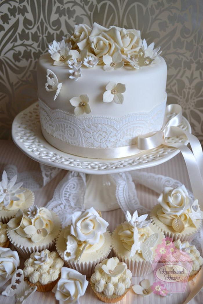 Ivory roses & lace