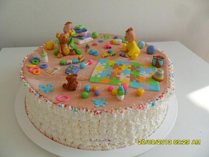twins birthday cake