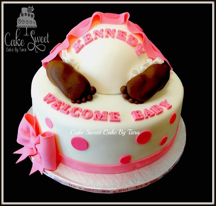 Pinkish baby shower cake