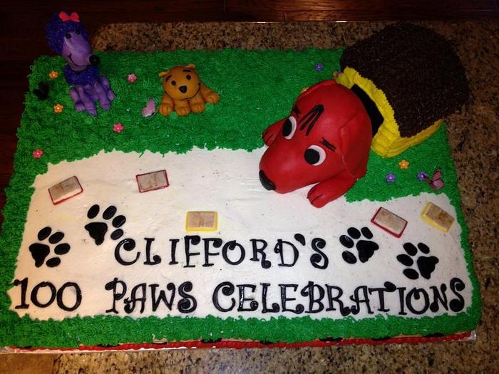Clifford  celebration cake for a school