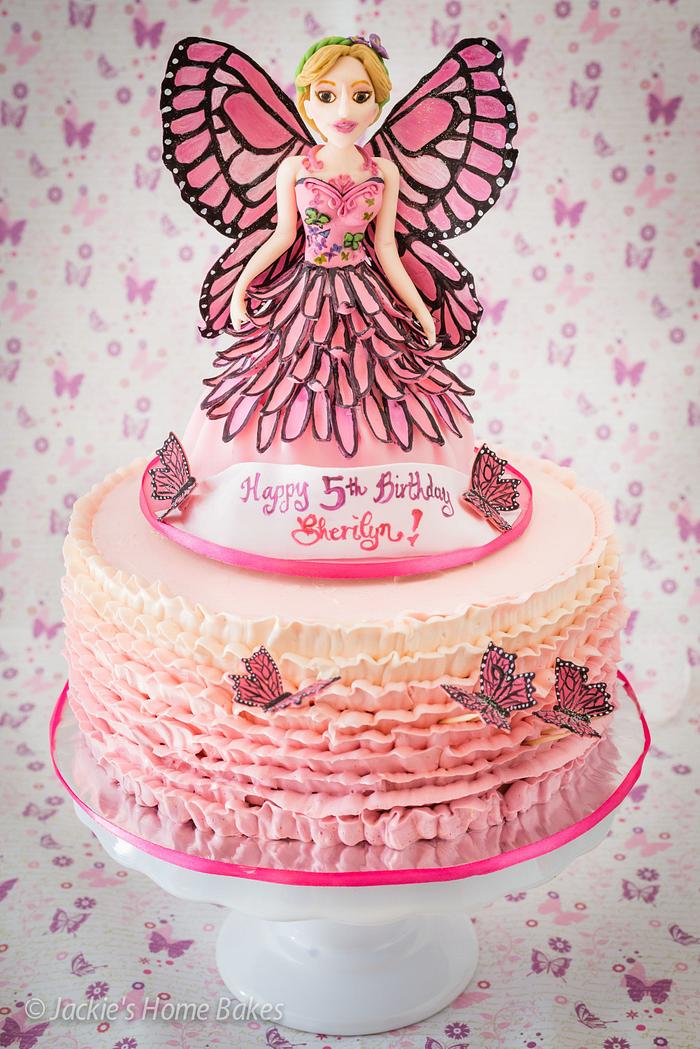 Barbie Mariposa Cake - Decorated Cake by JackiesHomeBakes - CakesDecor