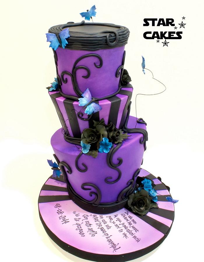Corpse Bride inspired wedding cake (another one)