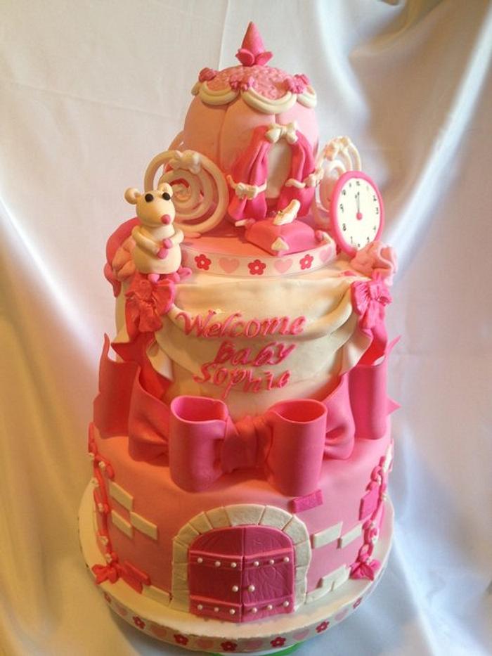 Baby shower - Cinderella cake - Welcome baby