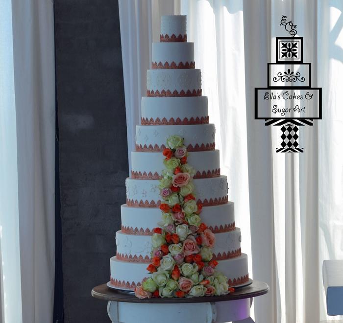 Opulent wedding vow renewal cake
