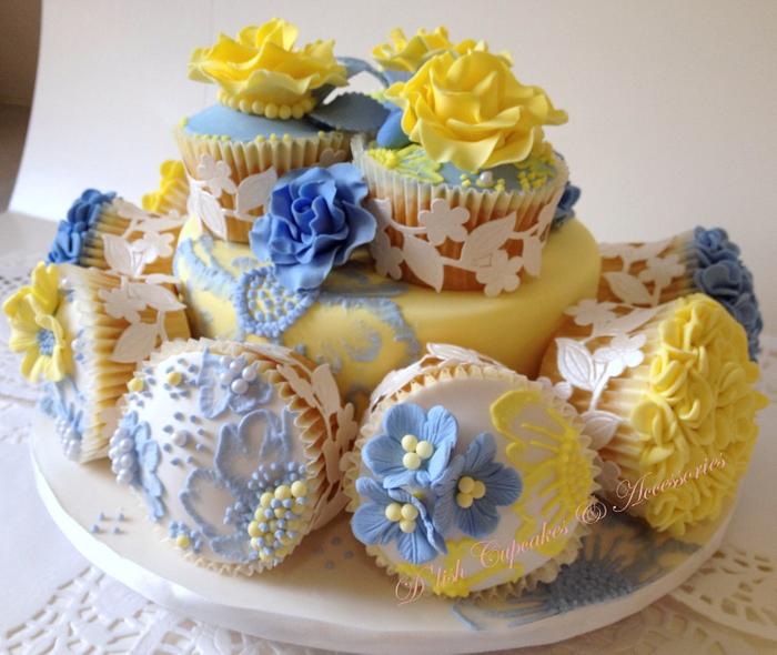 Something Blue wedding cupcakes