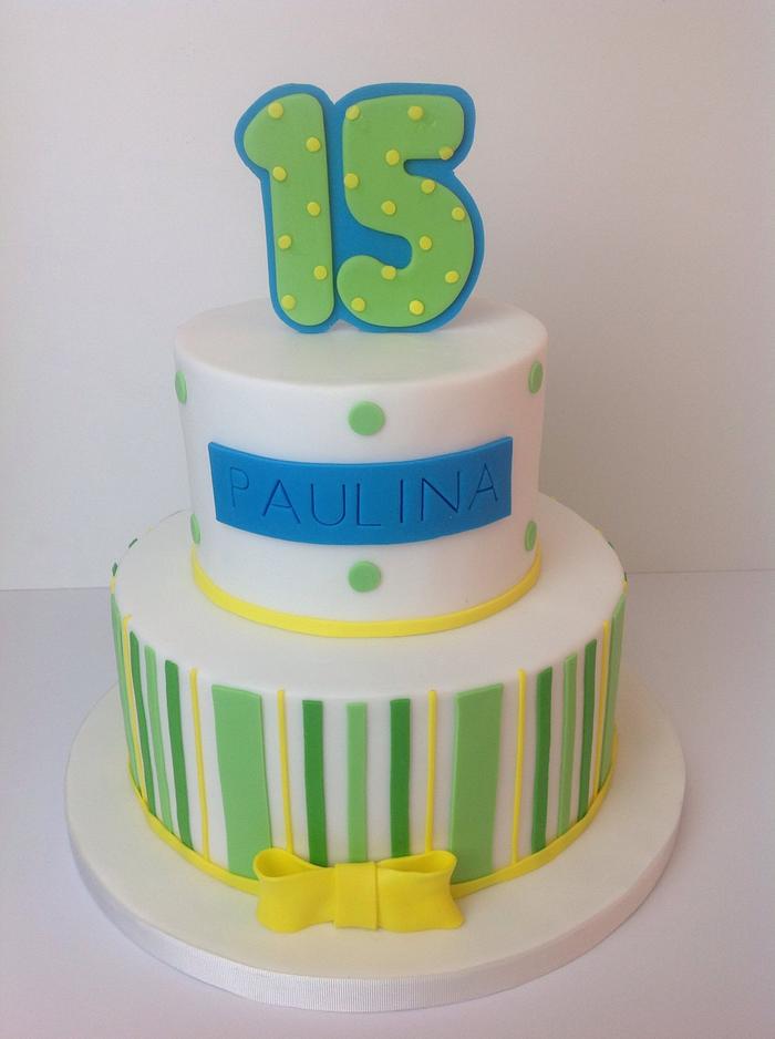 Green 15 birthday cake