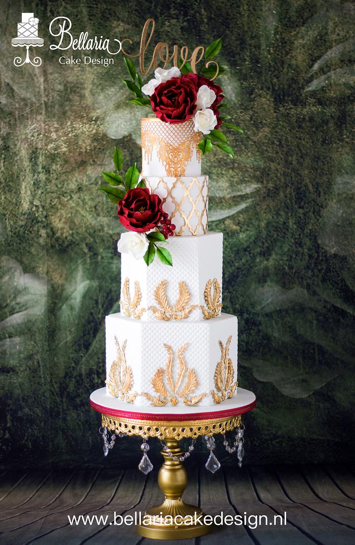 Baroque style wedding cake