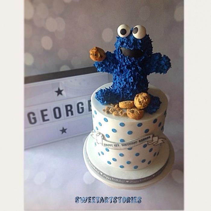 Cookie Monster birthday cake
