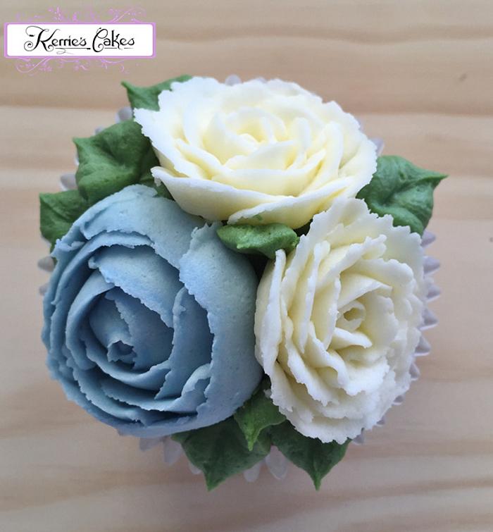 Baby Blue and White Roses