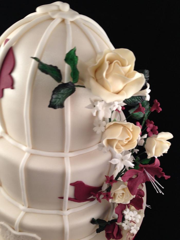 Vintage Bird Cage Wedding Cake