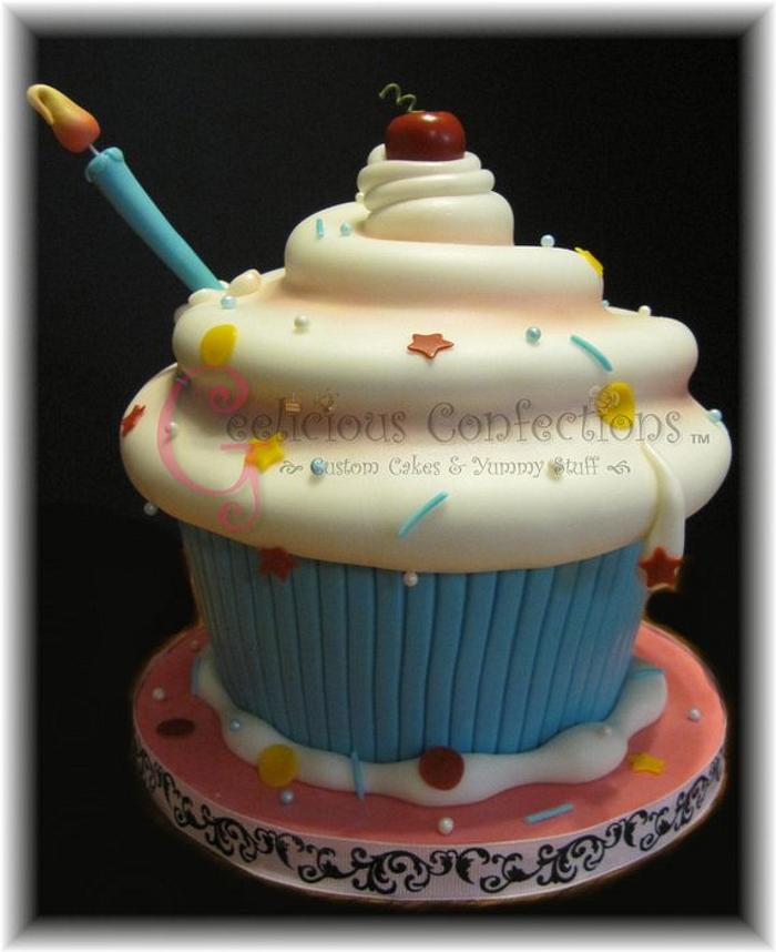 Giant Whimsical Cupcake Cake