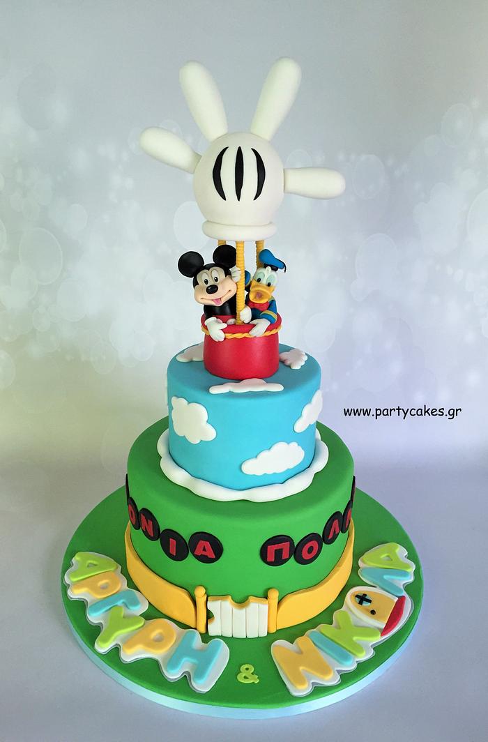 Mickey Mouse & Donald Duck Clubhouse Cake
