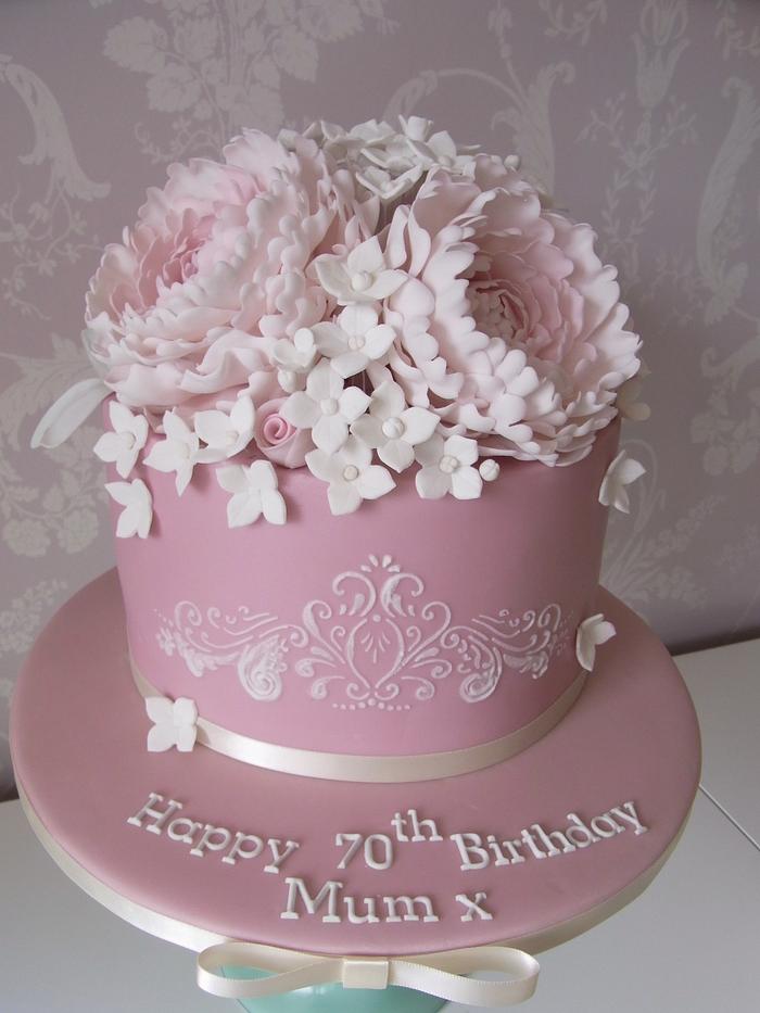 Pretty Pink Peony Cake....x.