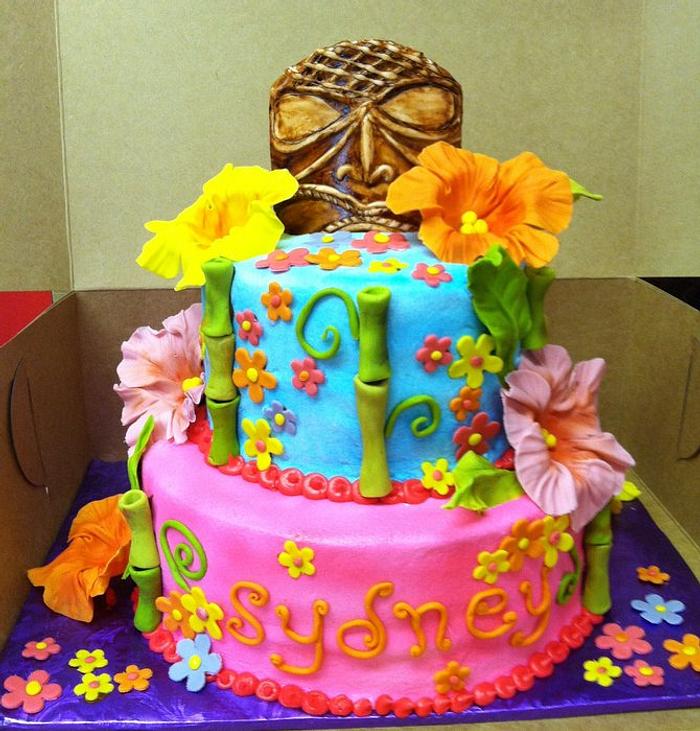 Tiki Party Birthday Cake