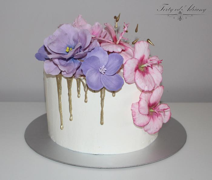 ... birthday cake with meringue cream ...