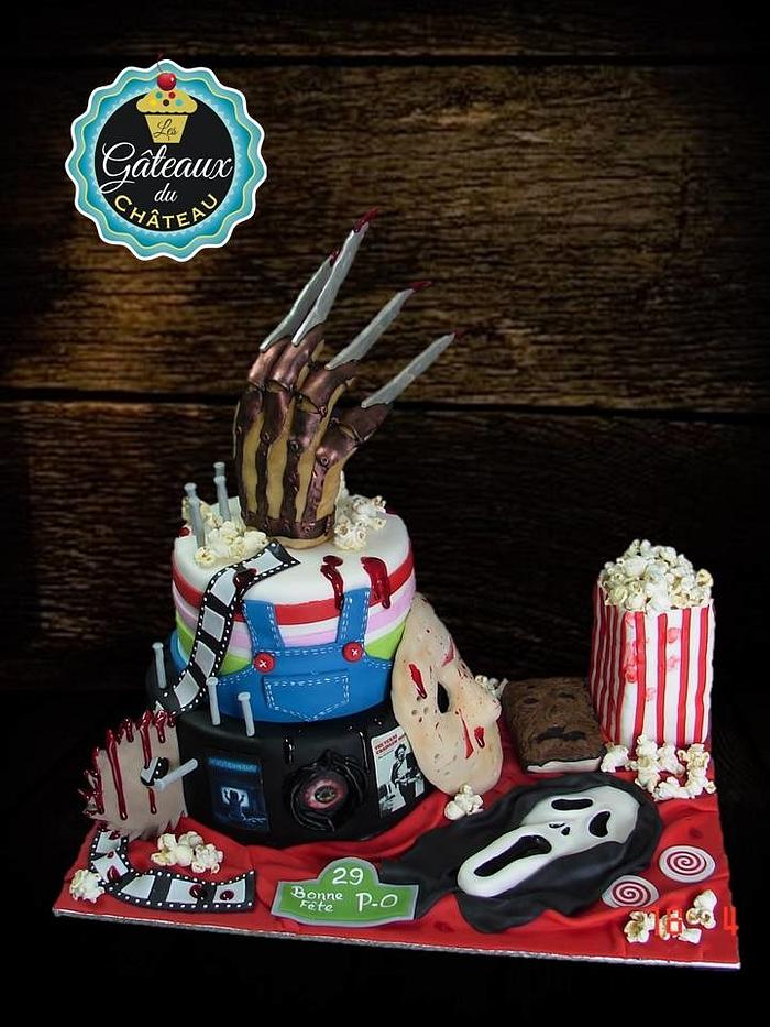 Horror movie birthday cake
