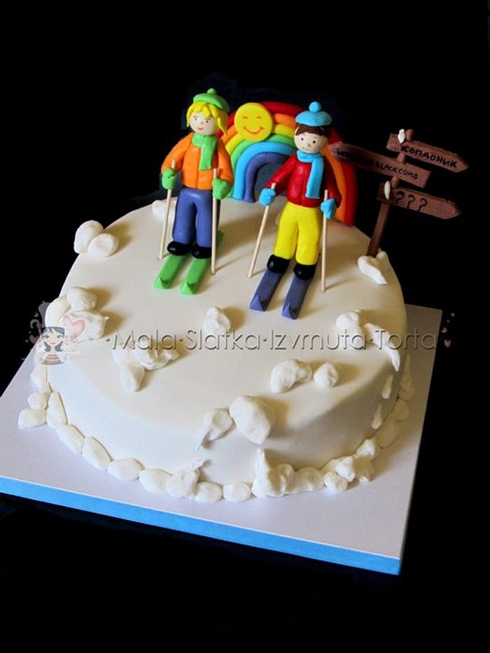 Ski wedding cake