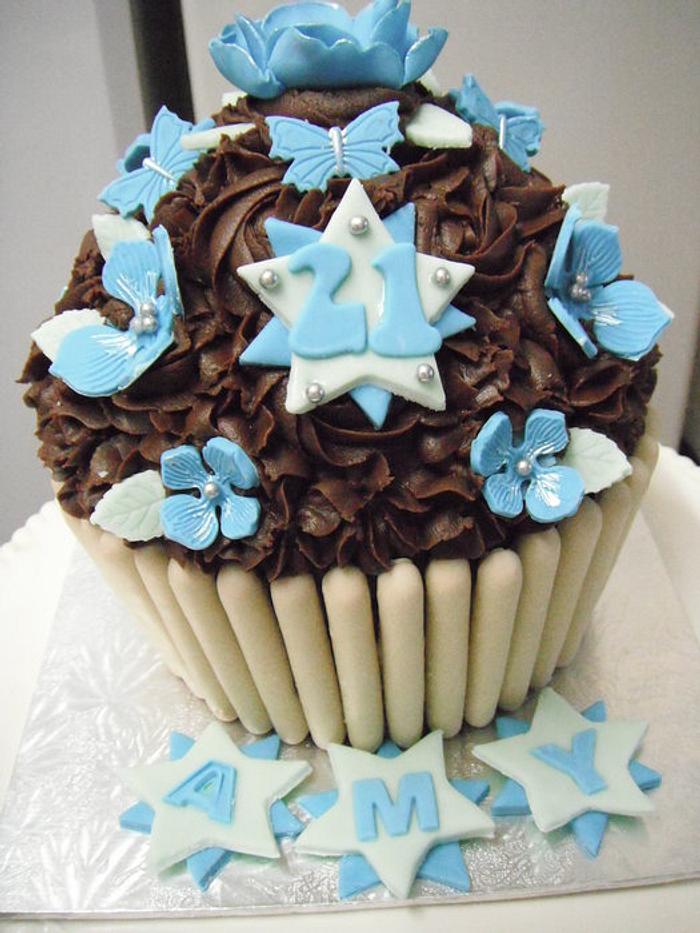 Shades of Blue Giant Cupcake