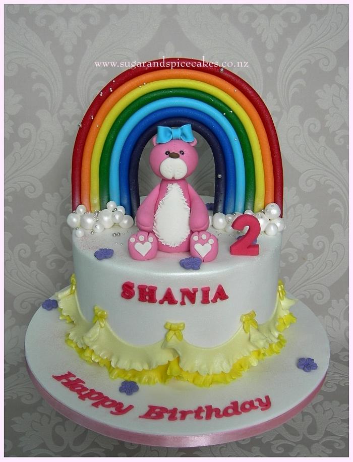 Rainbow Teddy Cake
