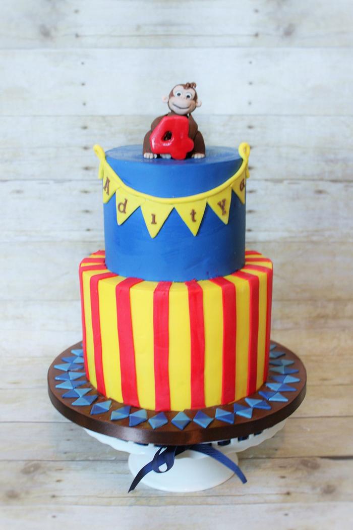 Curious George theme cake
