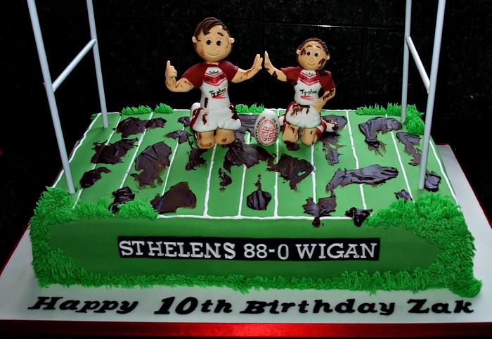 St Helens vs Wigan Rugby League cake