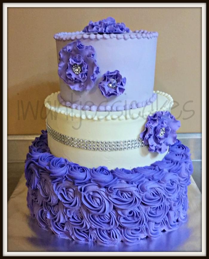 Purple rosettes and bling