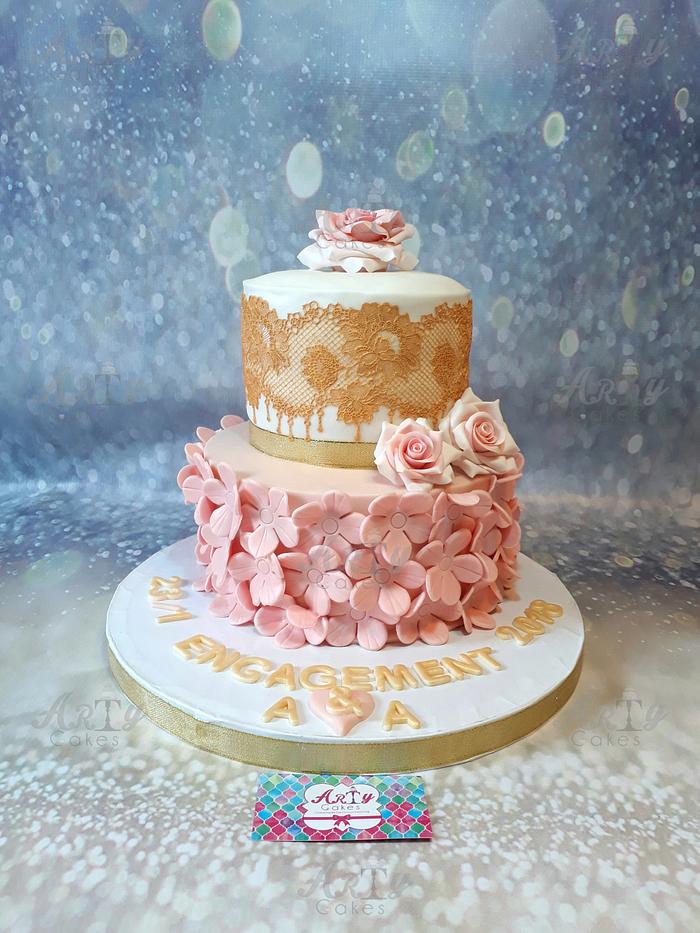 Engagement cake by Arty Cakes 