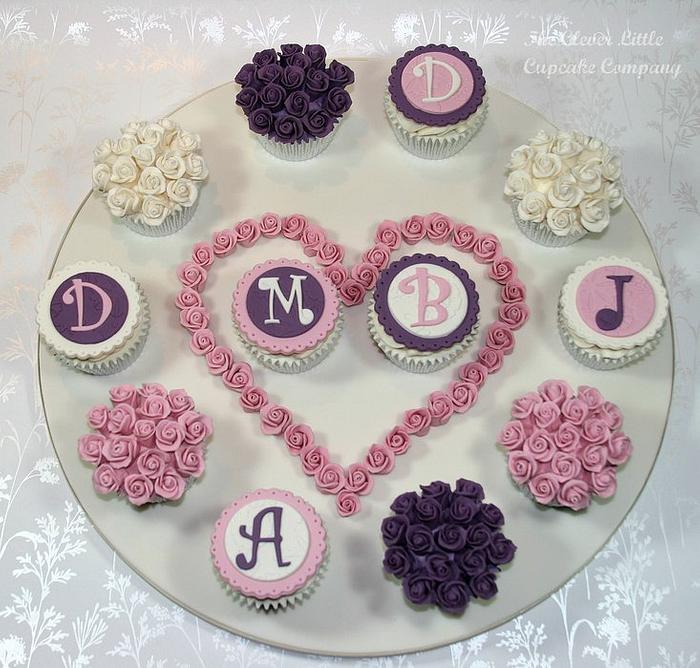 Mini Rose Wedding Cupcakes