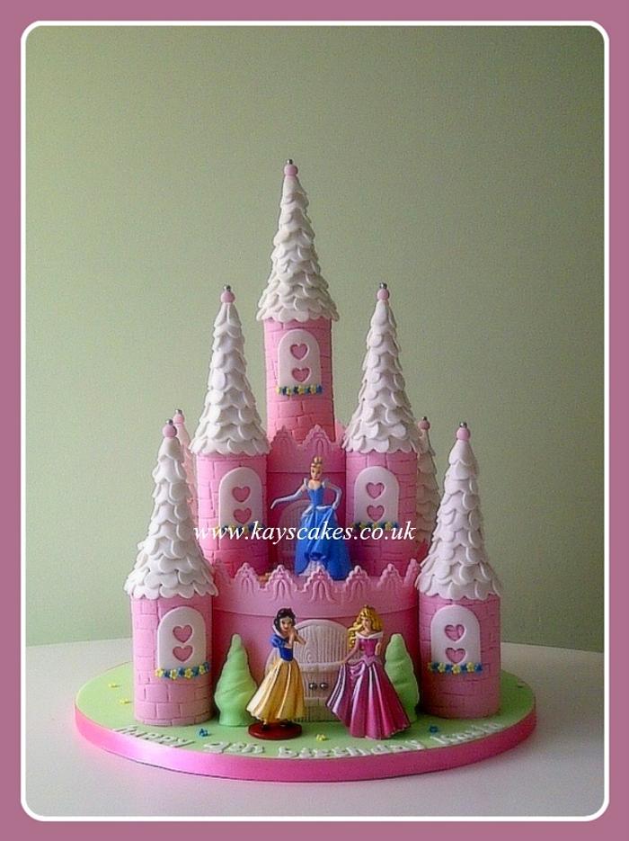 Castle Cake two tier with disney princessess
